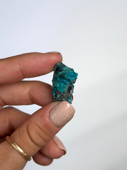 Chrysocolla on Quartz, Peru, L ChrysocollaPeru- Haus of Moss and Moon