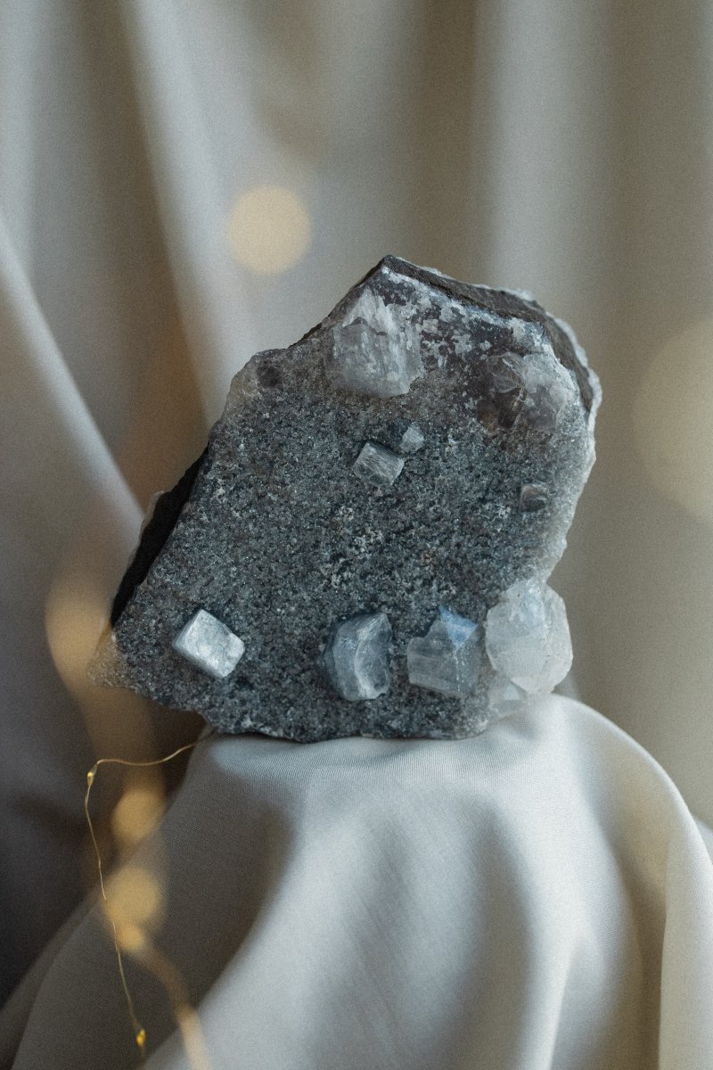 Drusy Blue Chalcedony with Apophyllite, Zeolites, A ZeolitesIndia - Haus of Moss + Moon