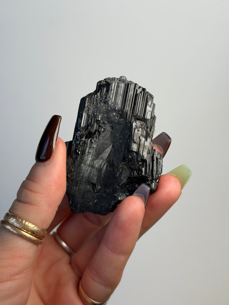 Large Black Tourmaline, Madagascar Tourmaline Madagascar - Haus of Moss + Moon