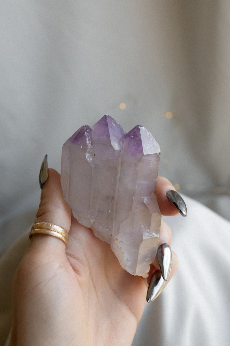 Madagascan Elestial Amethyst, N Amethyst Madagascar - Haus of Moss + Moon