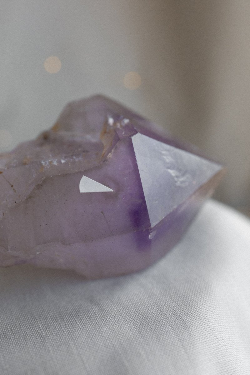 Madagascan Enhydro Elestial Amethyst, L Amethyst Madagascar - Haus of Moss + Moon