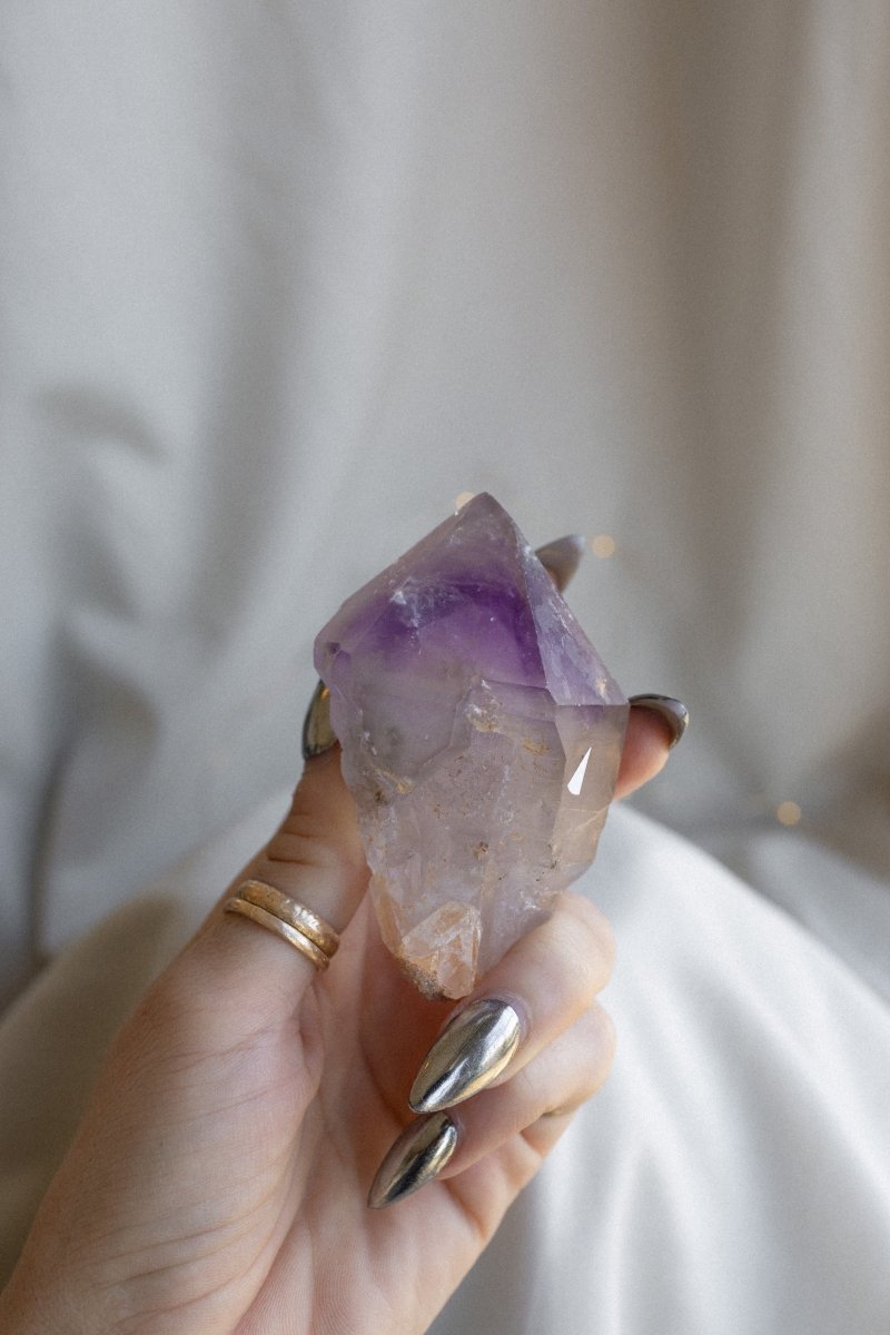 Madagascan Enhydro Elestial Amethyst, L Amethyst Madagascar - Haus of Moss + Moon