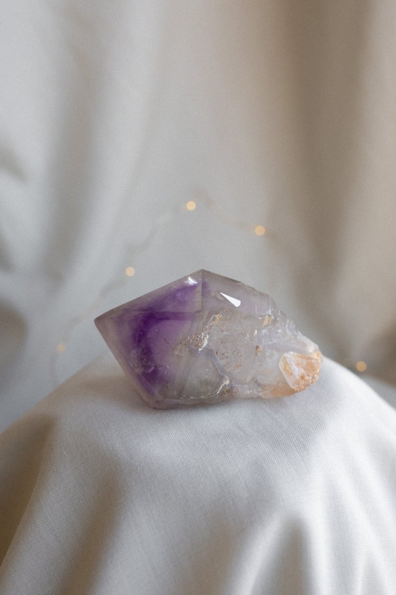 Madagascan Enhydro Elestial Amethyst, L Amethyst Madagascar - Haus of Moss + Moon