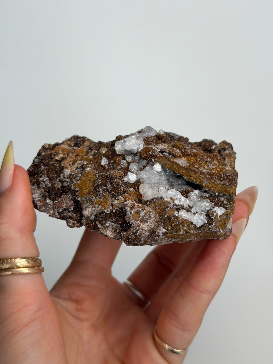 Manganese Quartz with Calcite, Morocco Manganese Quartz Morocco - Haus of Moss + Moon