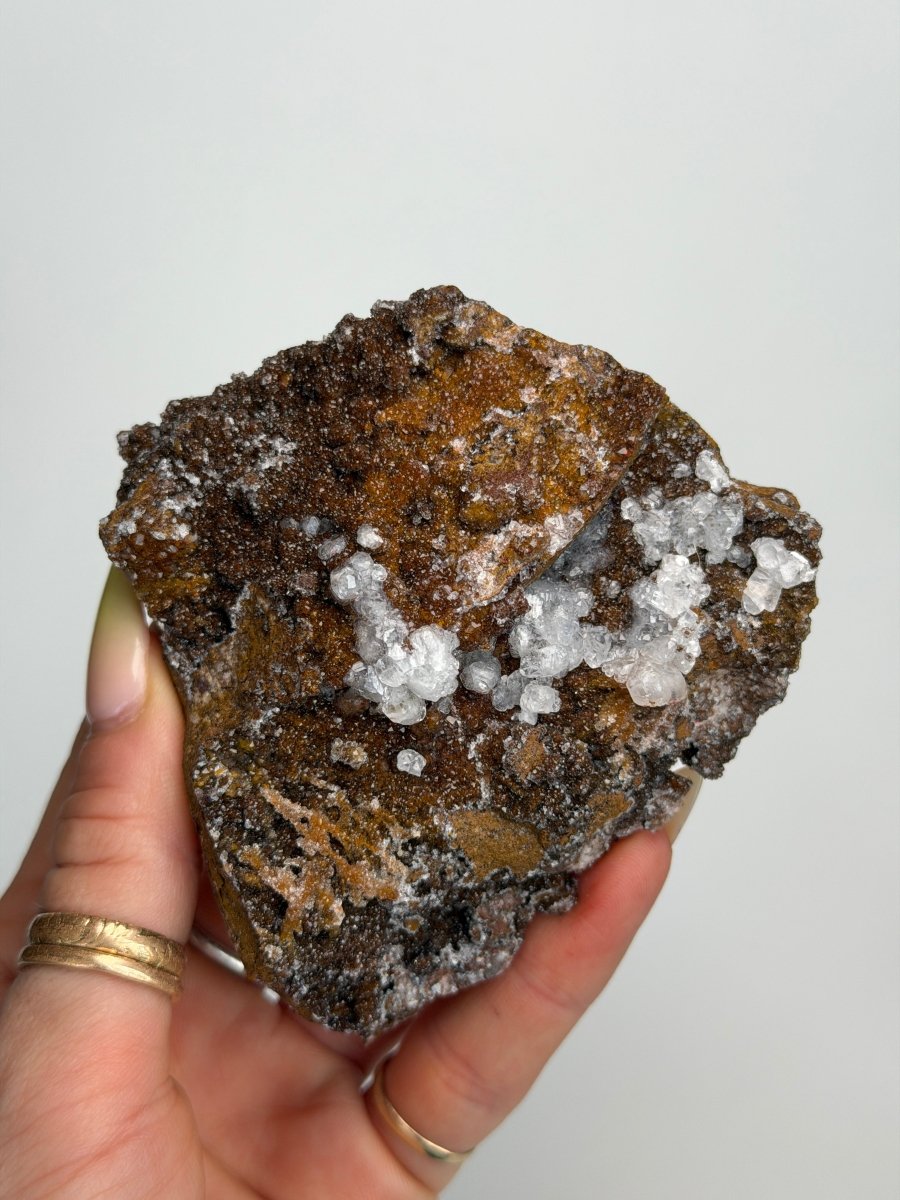 Manganese Quartz with Calcite, Morocco Manganese Quartz Morocco - Haus of Moss + Moon
