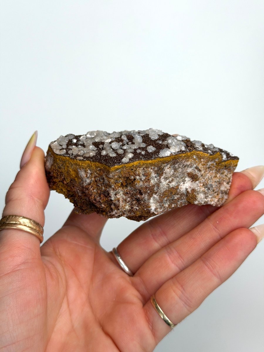 Manganese Quartz with Calcite, Morocco Manganese Quartz Morocco - Haus of Moss + Moon