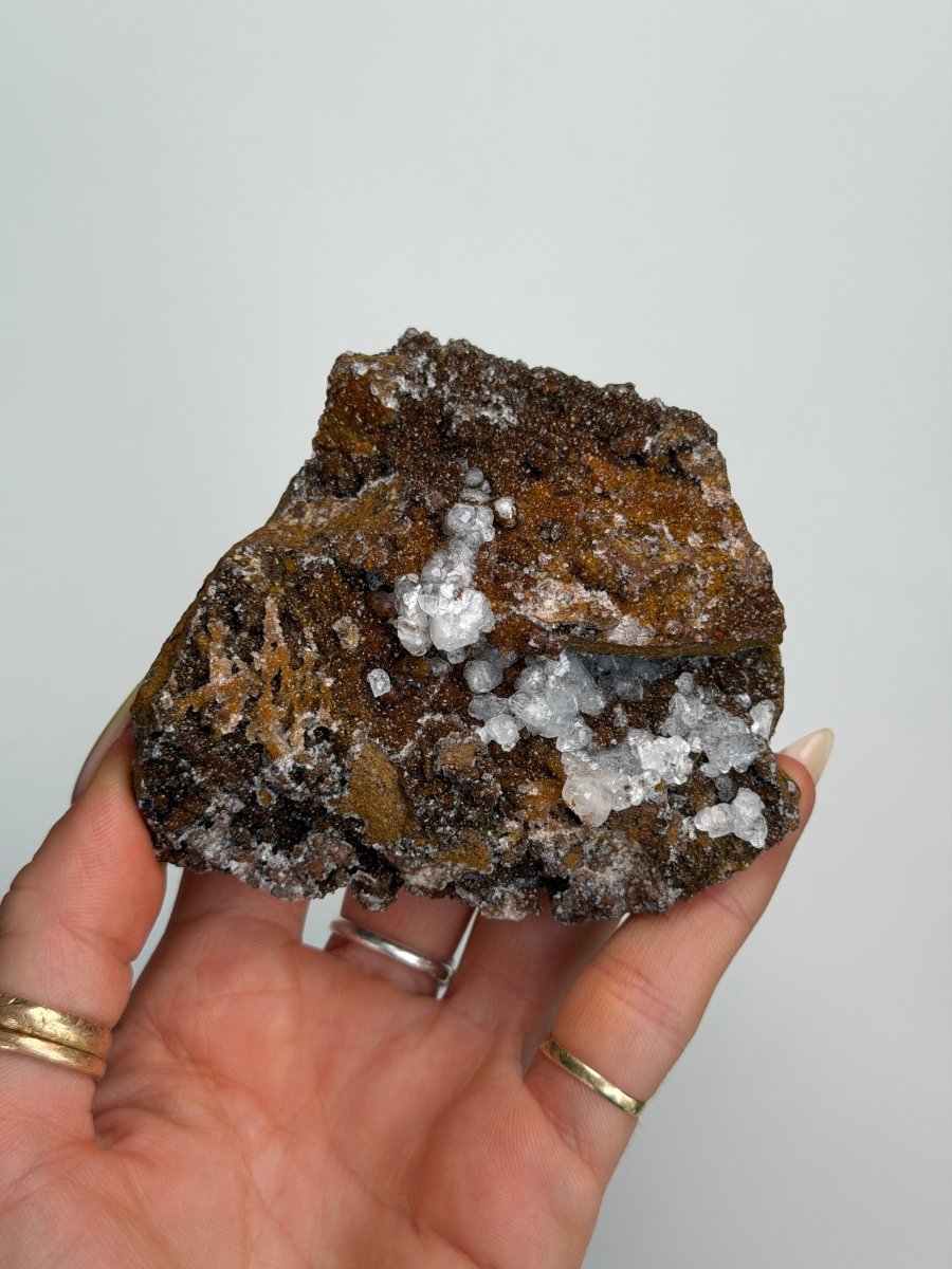 Manganese Quartz with Calcite, Morocco Manganese Quartz Morocco - Haus of Moss + Moon