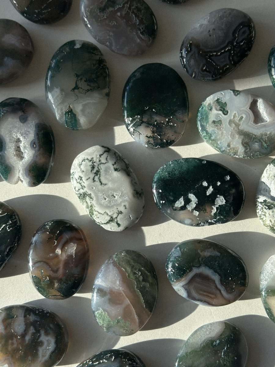 Moss Agate Palm Stone Moss AgateIndia - Haus of Moss + Moon