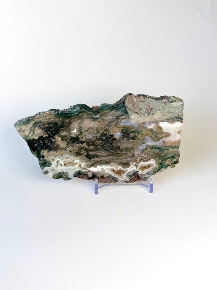 Moss Agate Slice Moss Agate India - Haus of Moss + Moon