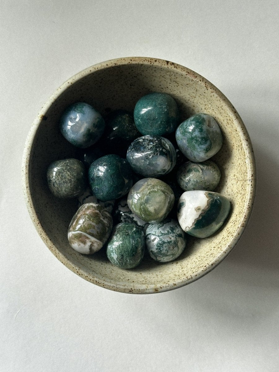 Moss Agate Tumble Stone Tumble StonesIndia - Haus of Moss + Moon