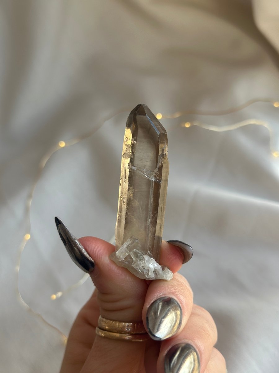 Mulanje Smoky Quartz Point with Window Time Link, Malawi, A Smoky QuartzSouth Africa - Haus of Moss + Moon