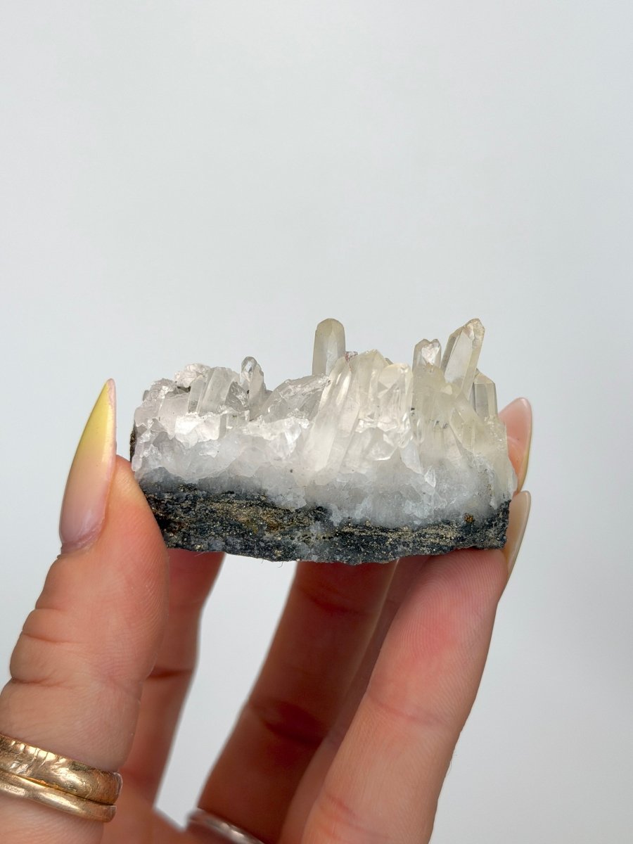 Needle Quartz Cluster with Chlorite and Chalcopyrite, Bulgaria Included QuartzBulgaria - Haus of Moss + Moon