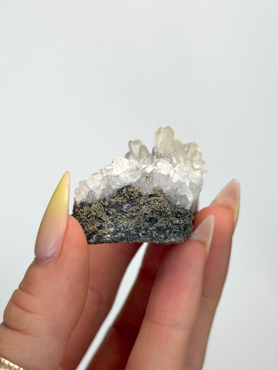 Needle Quartz Cluster with Chlorite and Chalcopyrite, Bulgaria Included QuartzBulgaria - Haus of Moss + Moon