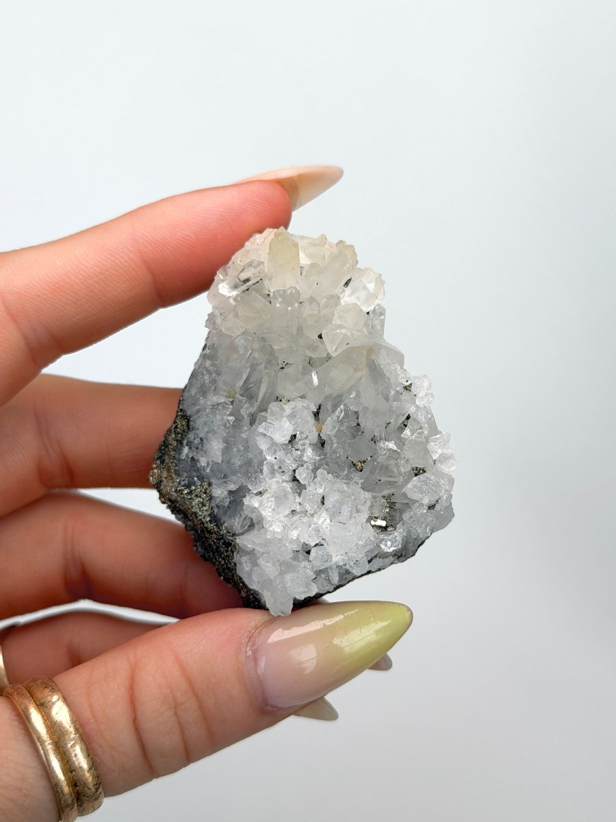 Needle Quartz Cluster with Chlorite and Chalcopyrite, Bulgaria Included QuartzBulgaria - Haus of Moss + Moon