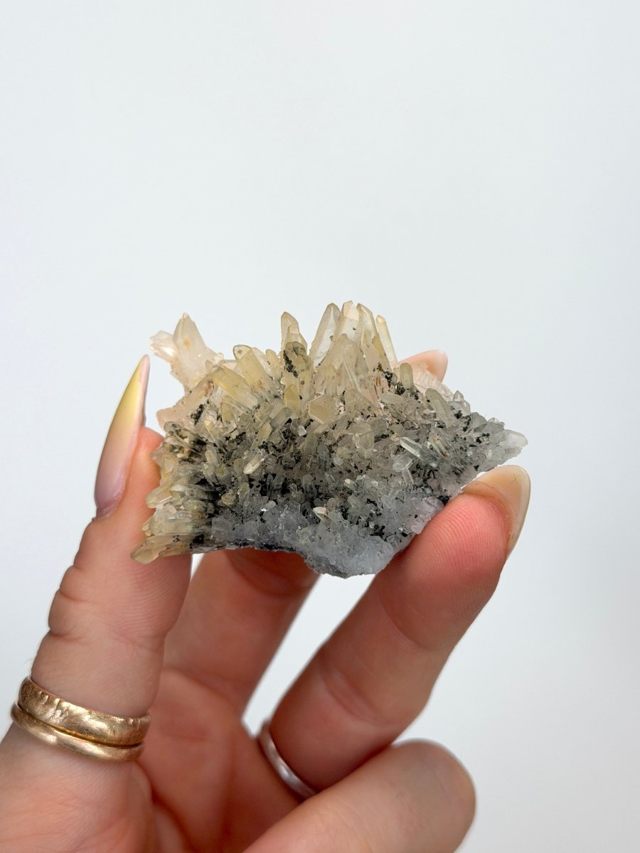 Needle Quartz Cluster with Chlorite and Chalcopyrite, Bulgaria Included QuartzBulgaria - Haus of Moss + Moon