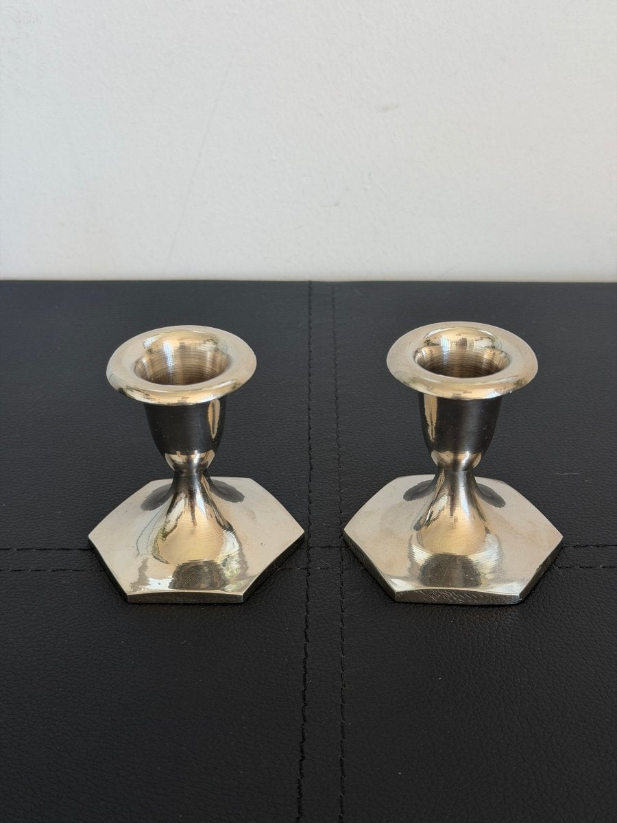Pair of Vintage Silver Candlestick Holders Candle HolderHaus of Moss + Moon- Haus of Moss and Moon