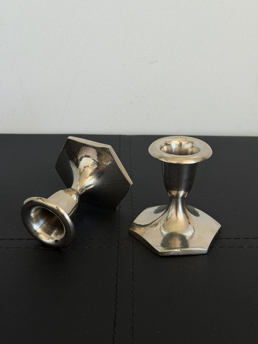 Pair of Vintage Silver Candlestick Holders Candle HolderHaus of Moss + Moon- Haus of Moss and Moon