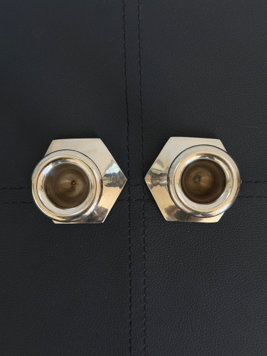 Pair of Vintage Silver Candlestick Holders Candle HolderHaus of Moss + Moon- Haus of Moss and Moon