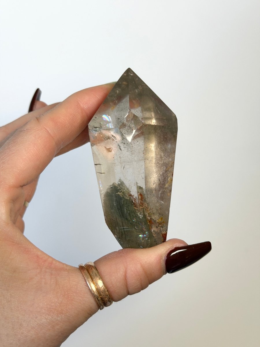 Phantom Chlorite Clear Quartz Tower, Brazil Chlorite QuartzBrazil - Haus of Moss + Moon