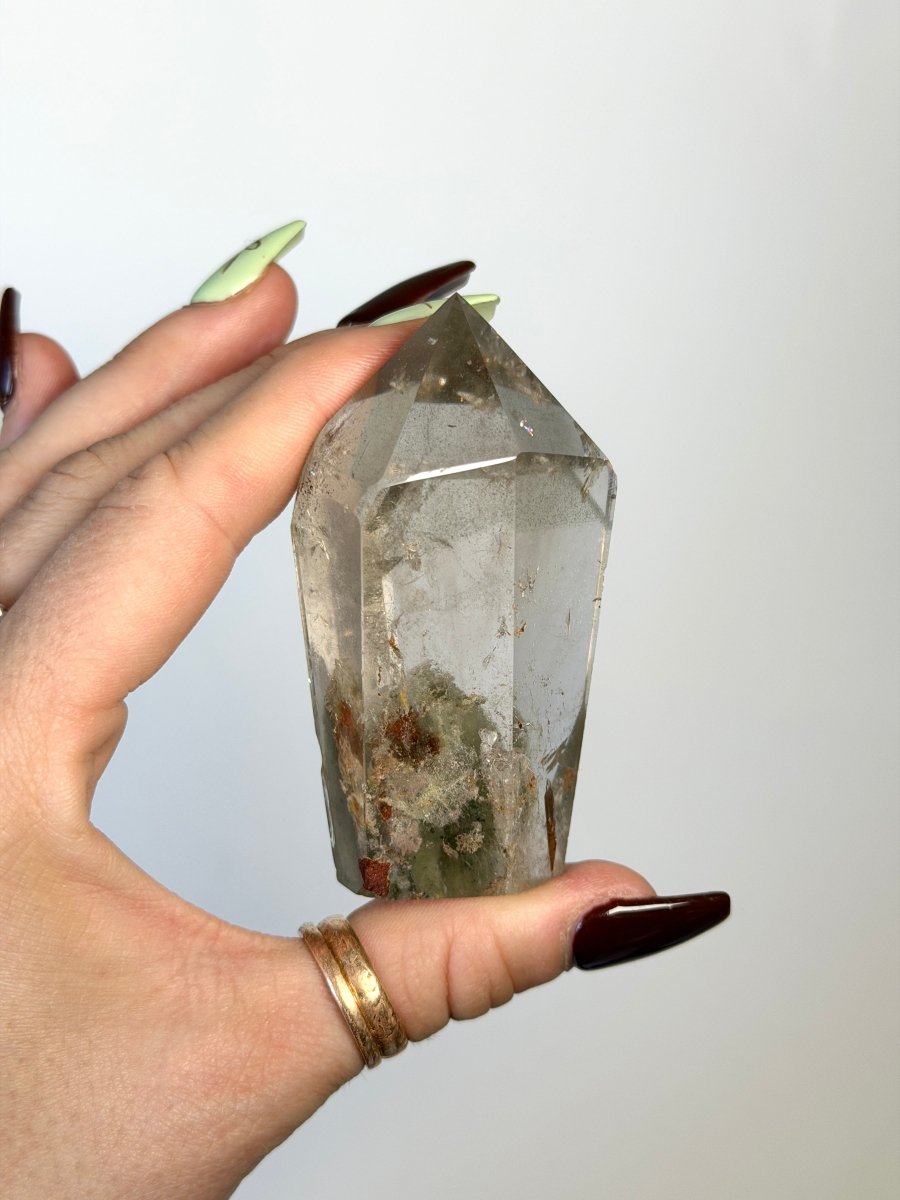 Phantom Chlorite Clear Quartz Tower, Brazil Chlorite QuartzBrazil - Haus of Moss + Moon