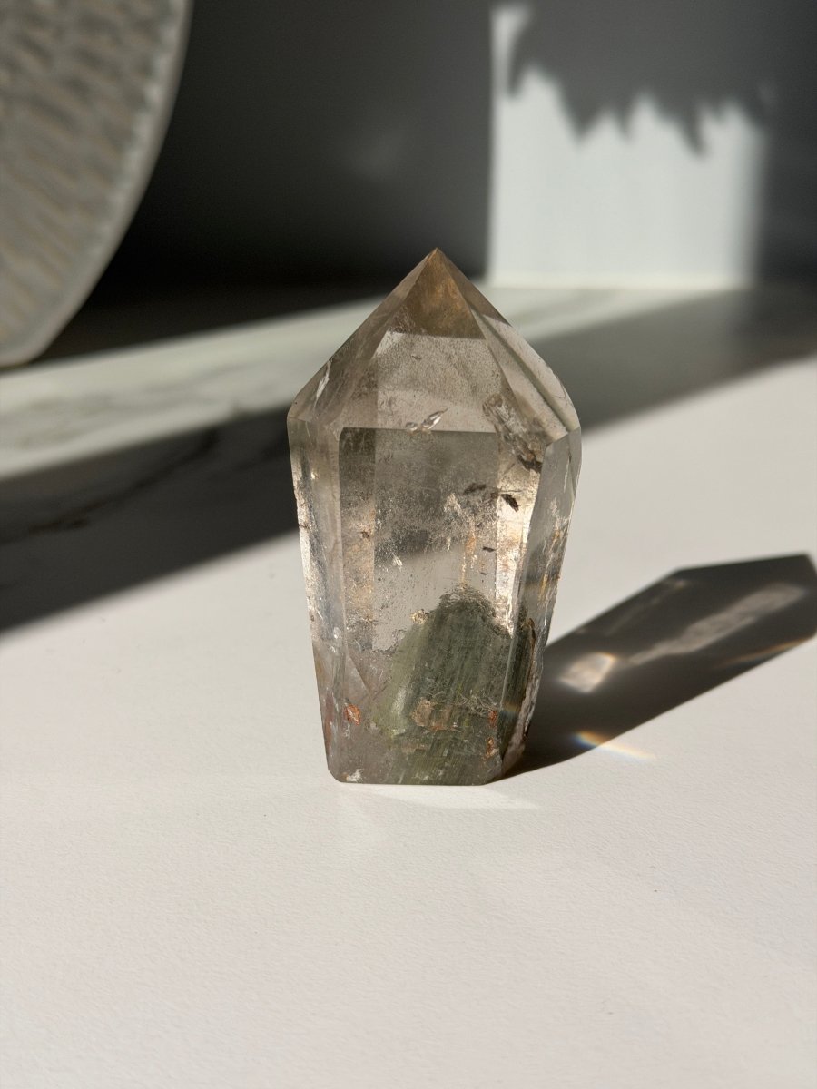 Phantom Chlorite Clear Quartz Tower, Brazil Chlorite QuartzBrazil - Haus of Moss + Moon