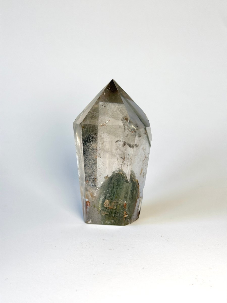 Phantom Chlorite Clear Quartz Tower, Brazil Chlorite QuartzBrazil - Haus of Moss + Moon