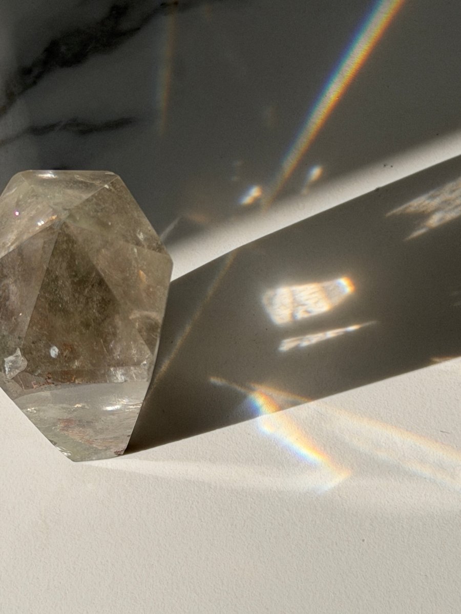 Phantom Chlorite Clear Quartz Tower, Brazil Chlorite Quartz Brazil - Haus of Moss + Moon