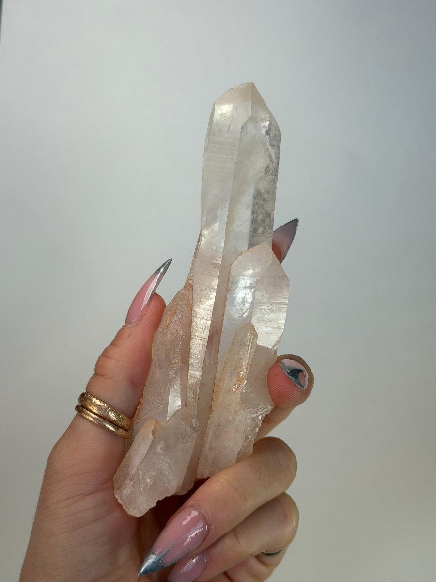 Pink Madagascan Clear Quartz, D Iron Quartz Madagascar - Haus of Moss + Moon - Pink Clear Quartz