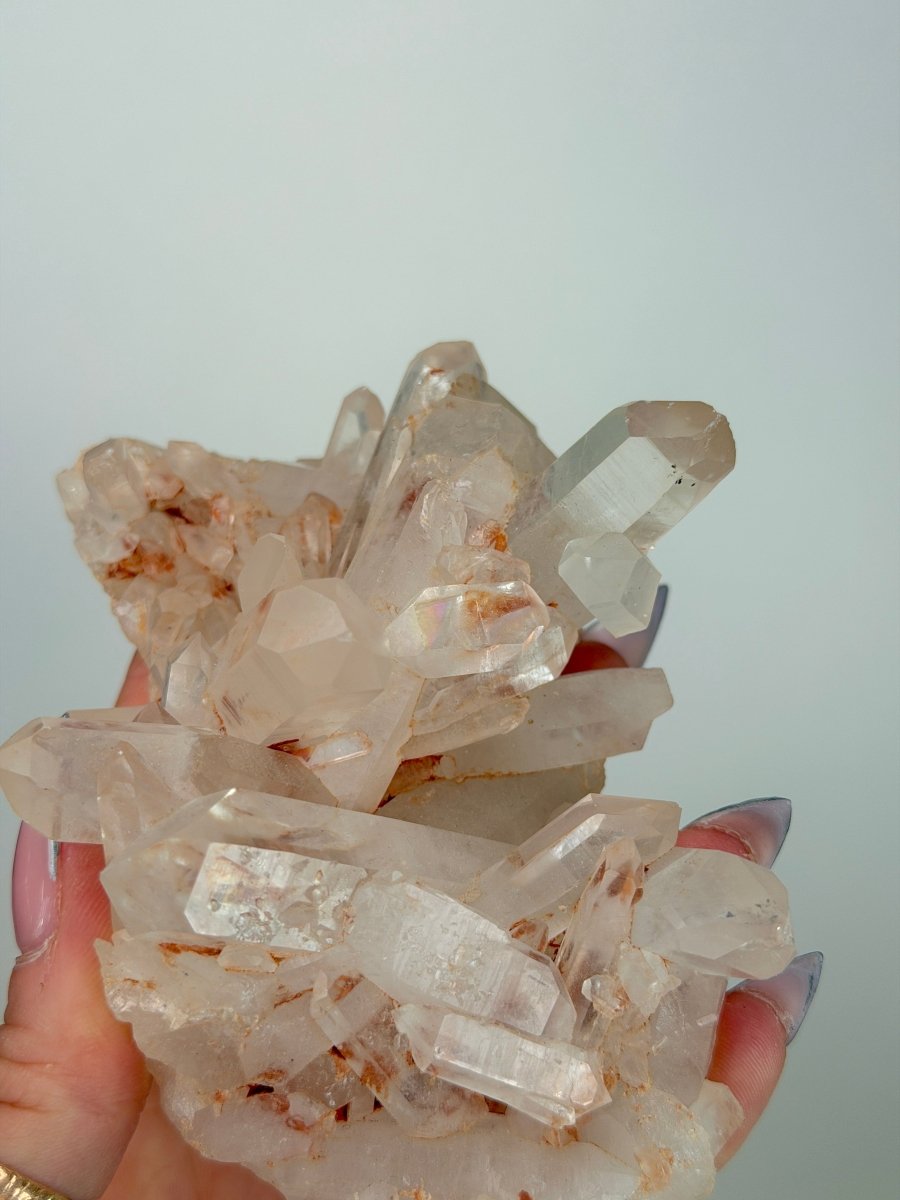 Pink Madagascan Clear Quartz, F Iron Quartz Madagascar - Haus of Moss + Moon - Pink Clear Quartz