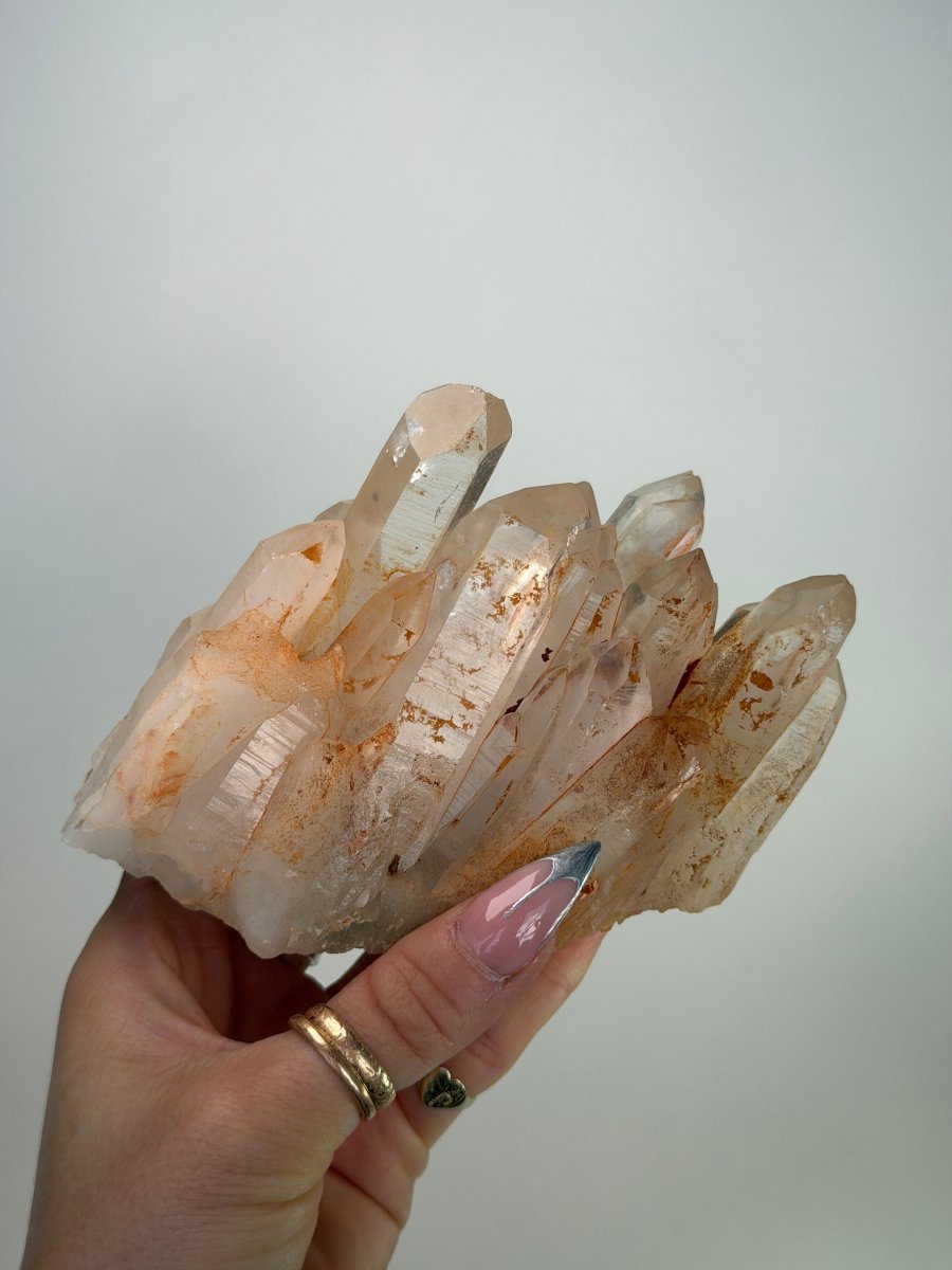 Pink Madagascan Clear Quartz, J Iron Quartz Madagascar - Haus of Moss + Moon - Pink Clear Quartz