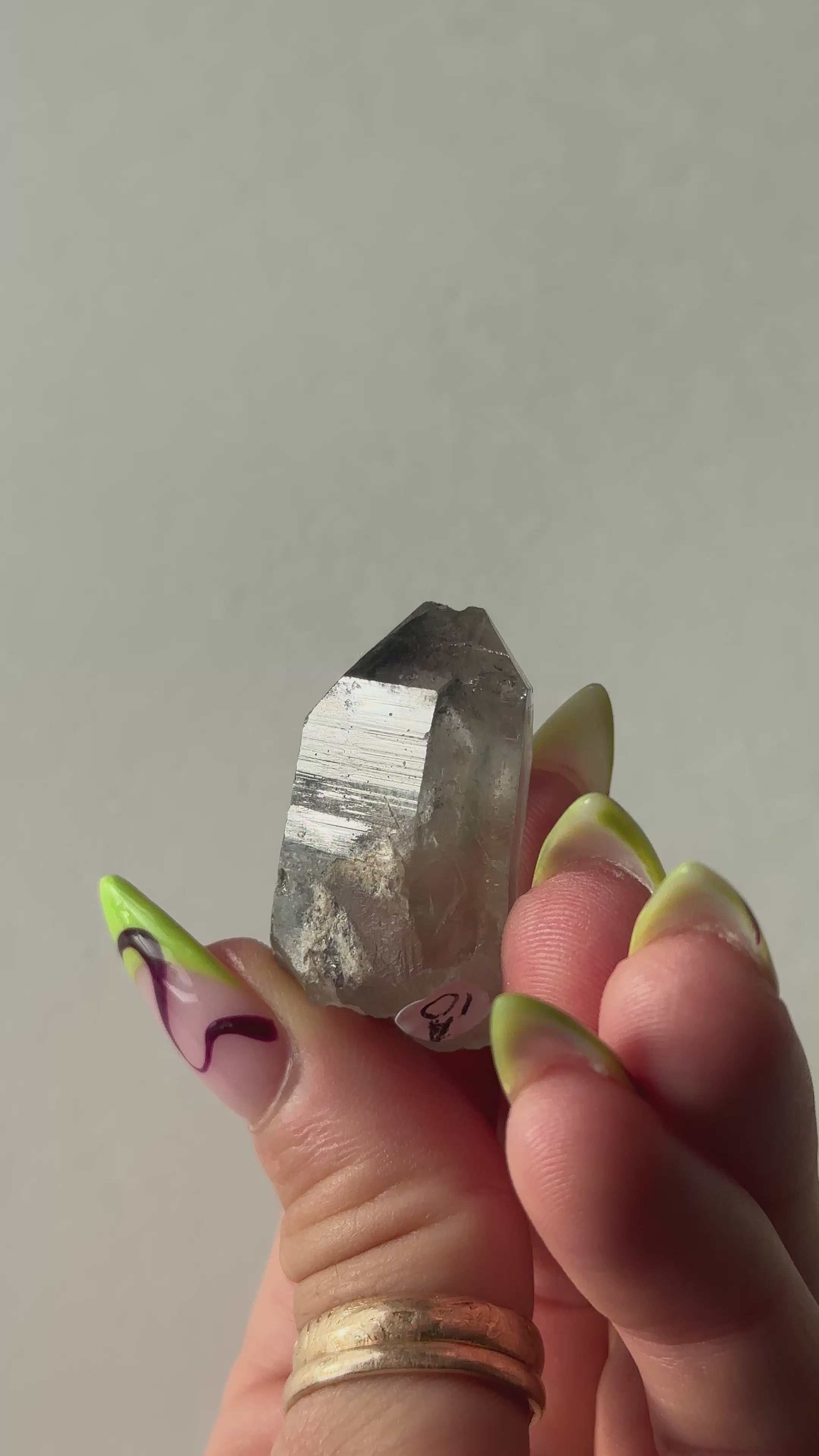 Black Tip Phantom Quartz Point, Bahia, Brazil, A