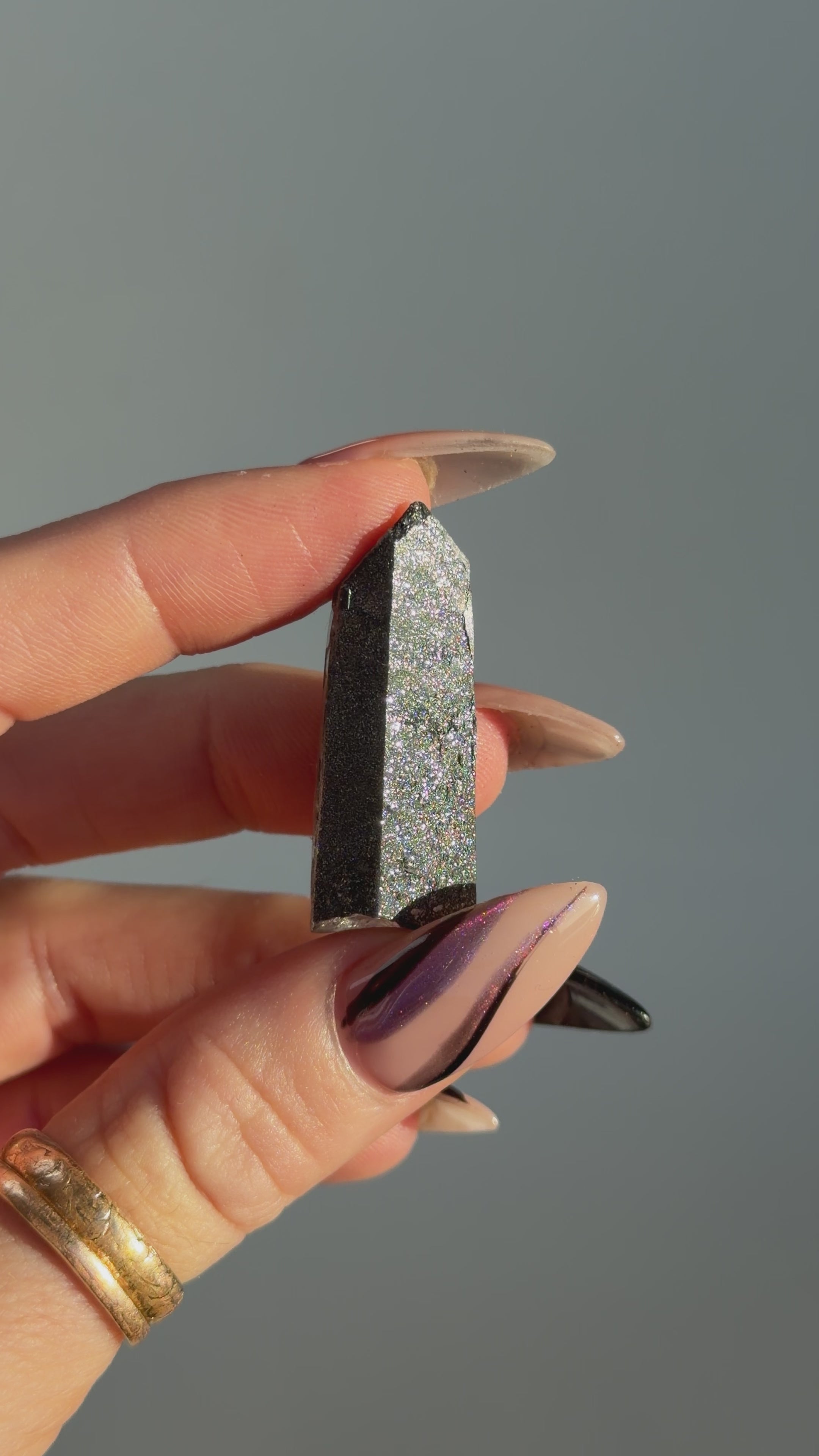 Specular Hematite Laser Quartz Point, Y