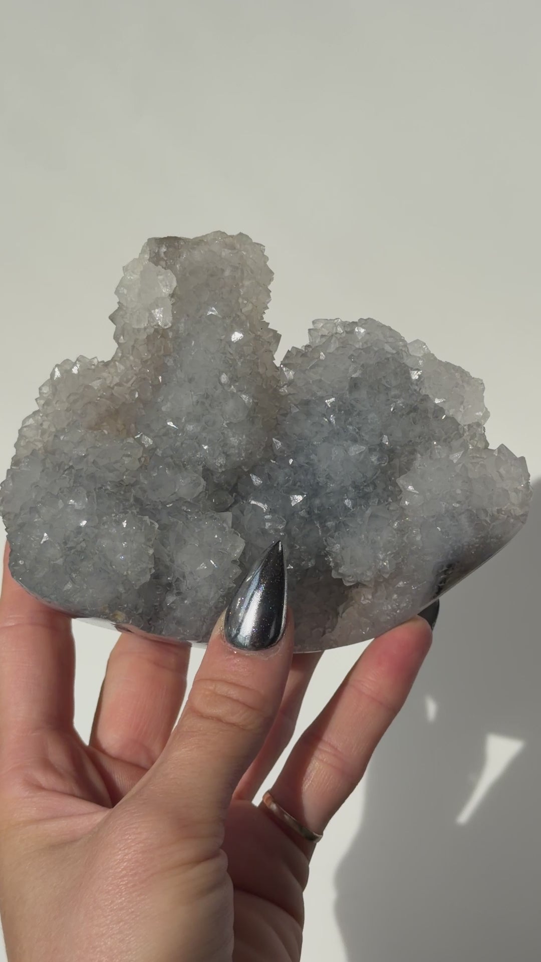 Semi Polished Moss Agate with Quartz