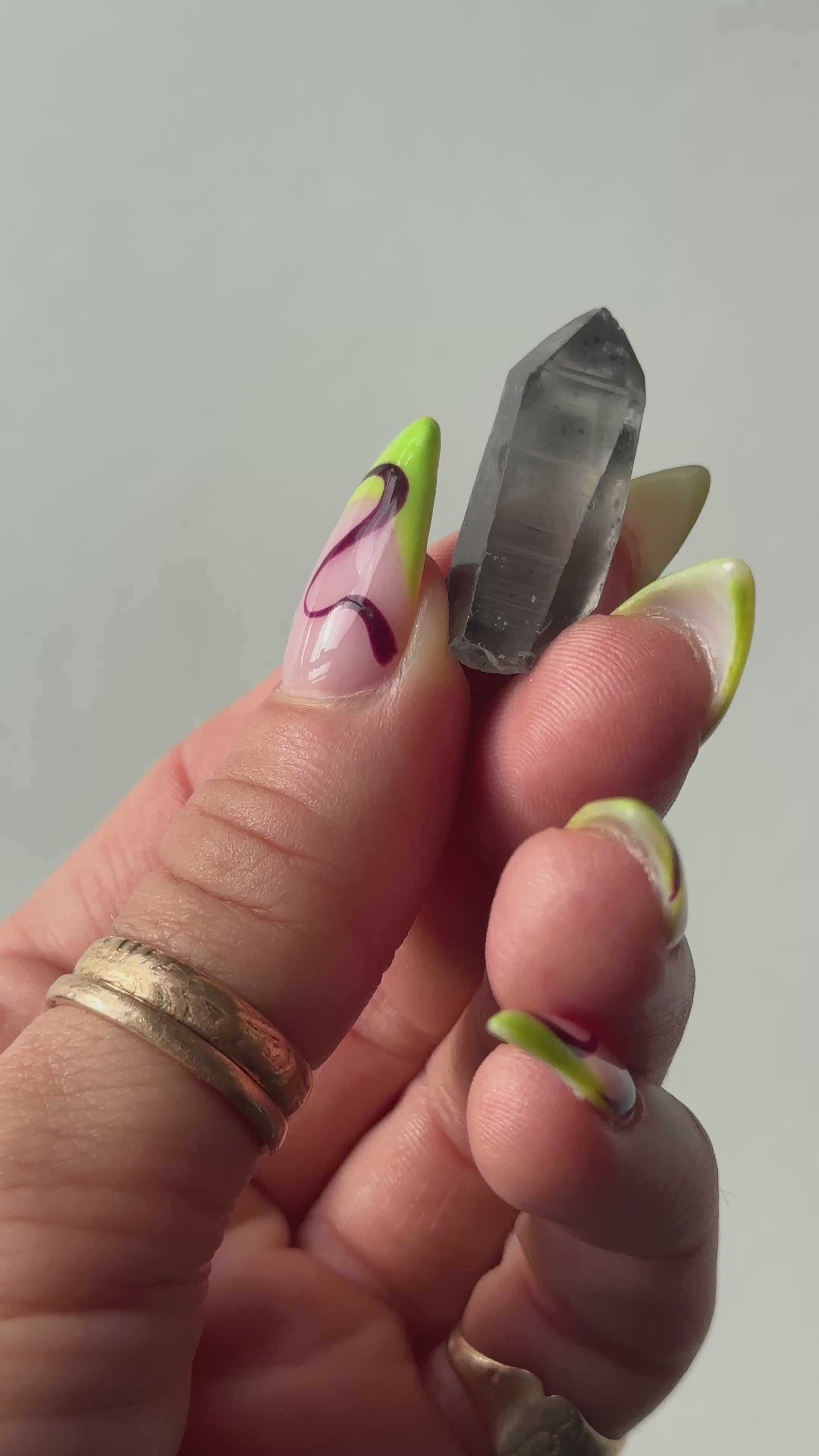 Black Tip Phantom Quartz Point, Bahia, Brazil, E