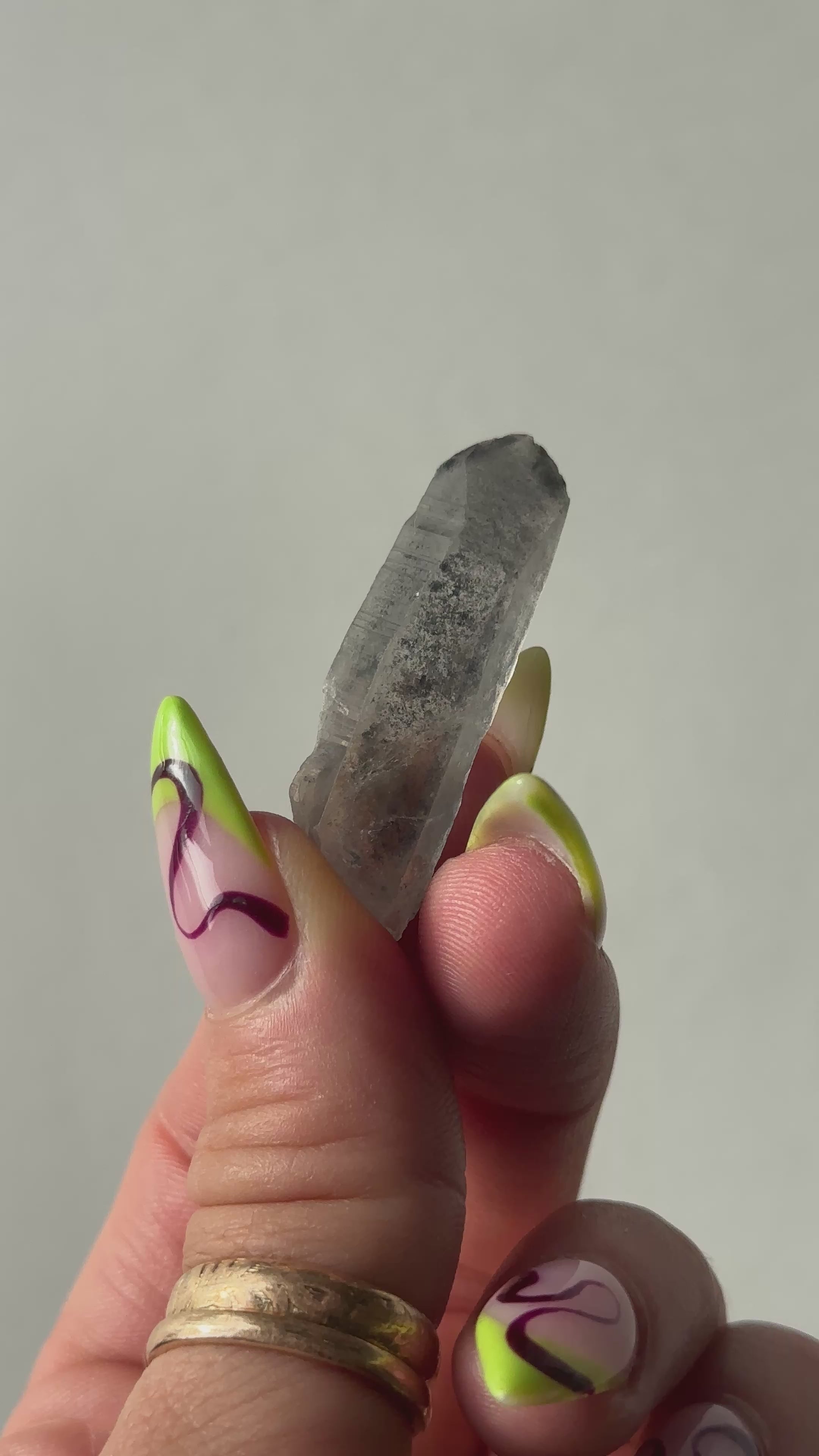 Black Tip Phantom Quartz Point, Bahia, Brazil, C