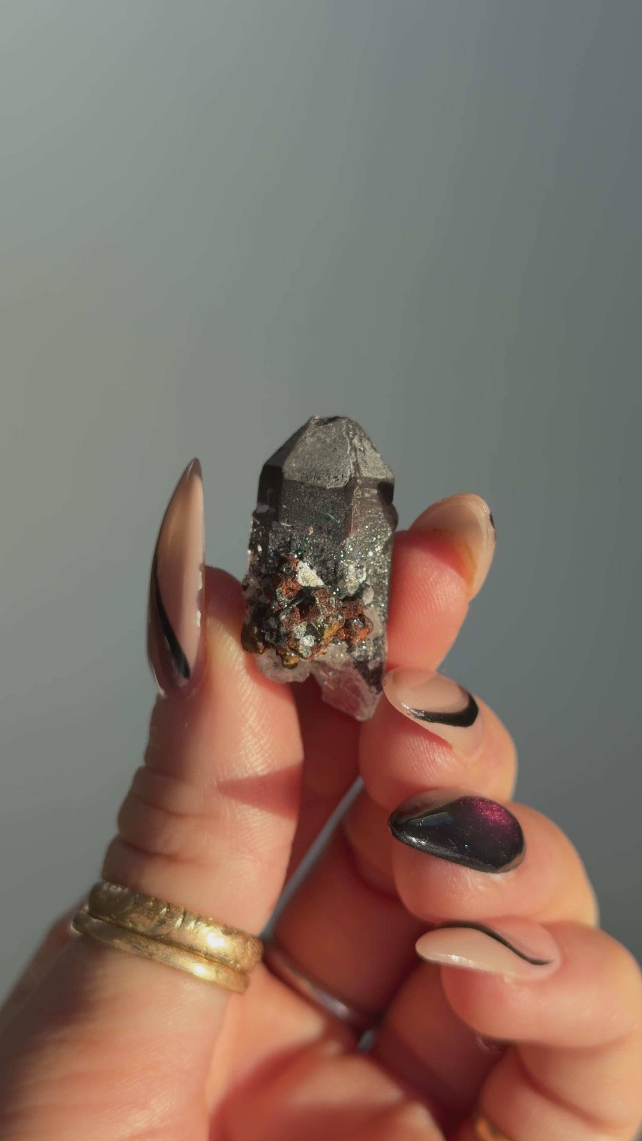 Specular Hematite Laser Quartz Point, U22