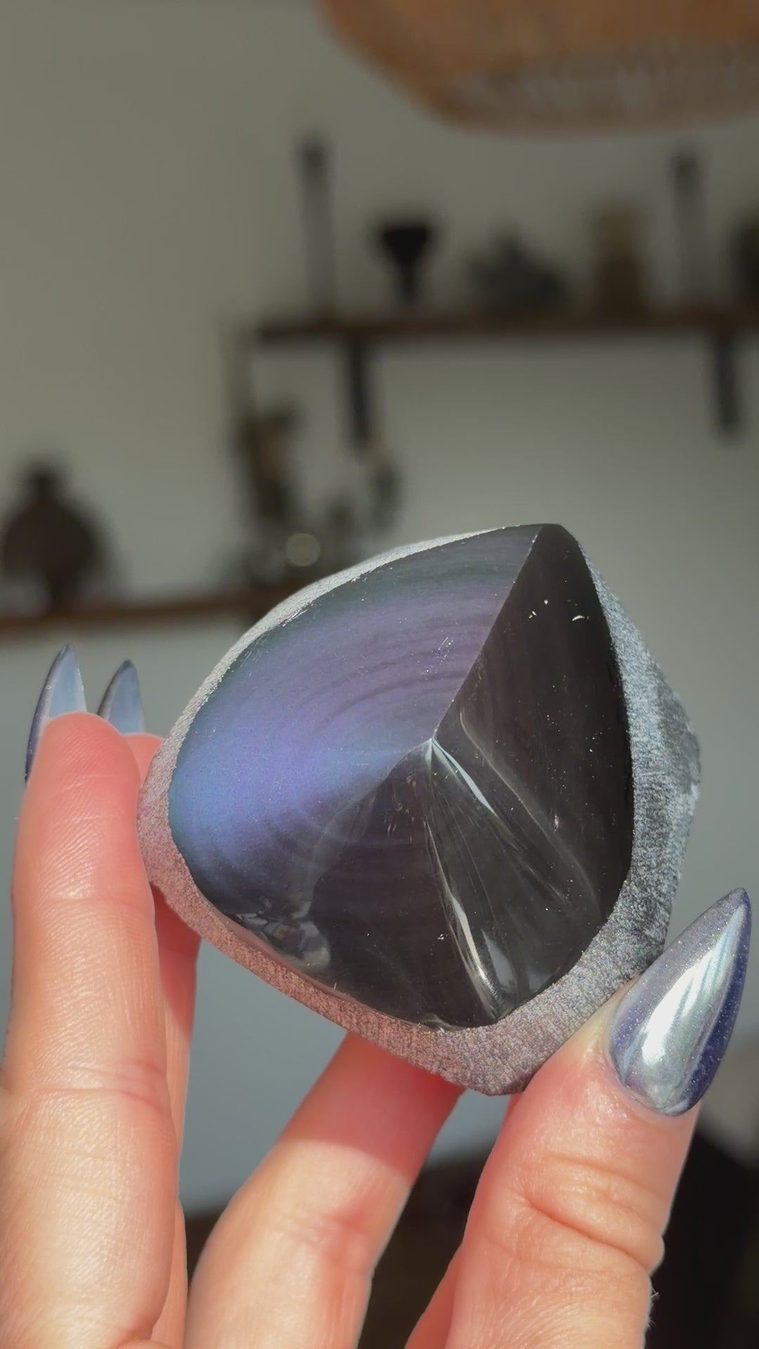 Rainbow Sheen Obsidian, Semi-Polished Free Form, A