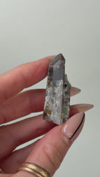 Specular Hematite Laser Quartz Point, J