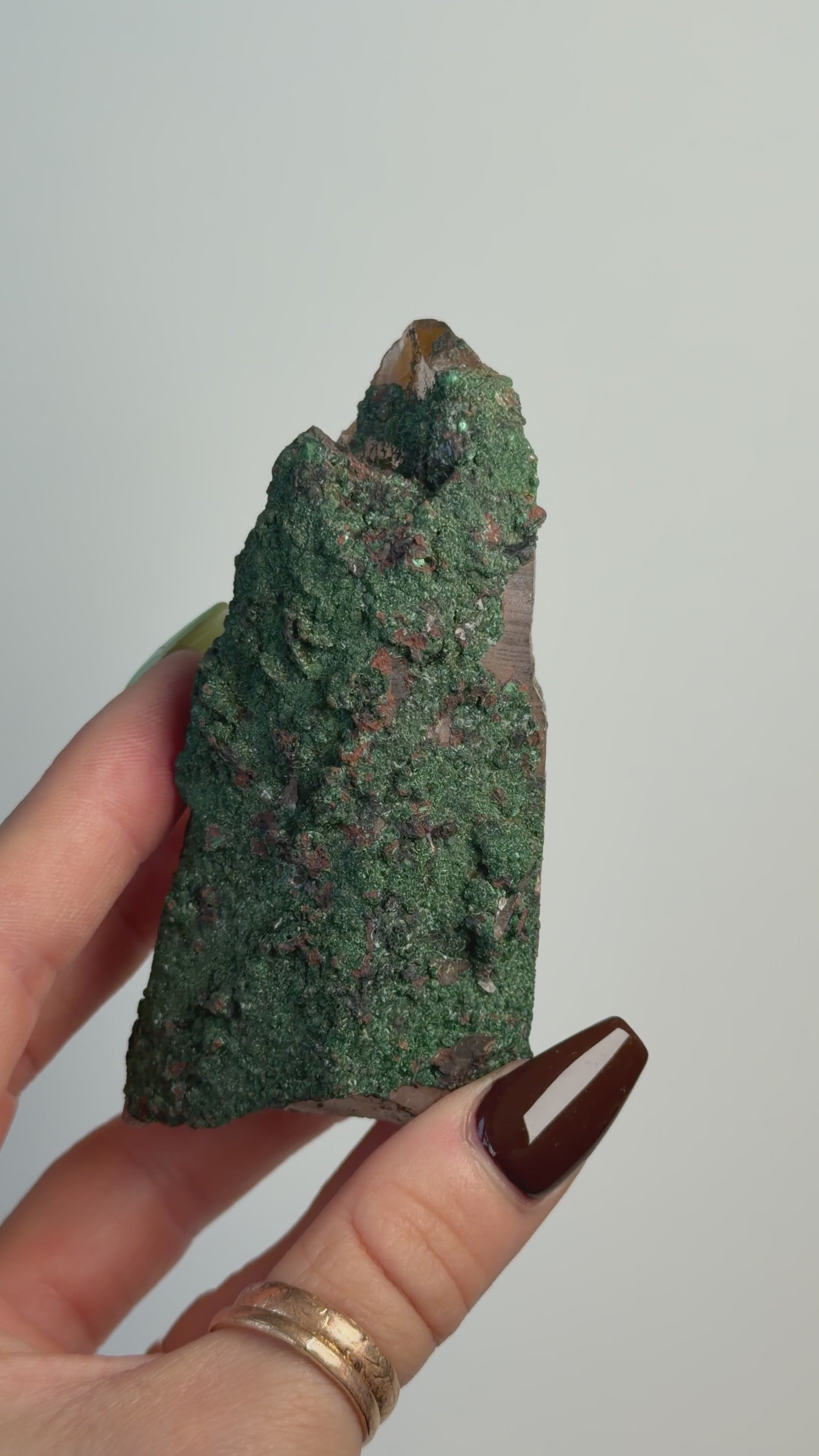 Smoky Quartz with Brochantite, Morocco