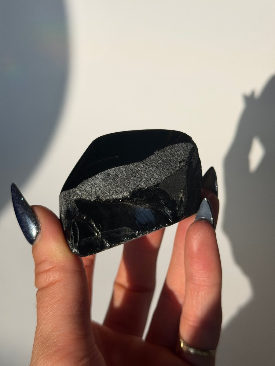 Rainbow Sheen Obsidian, Semi-Polished Free Form, B ObsidianMexico- Haus of Moss and Moon