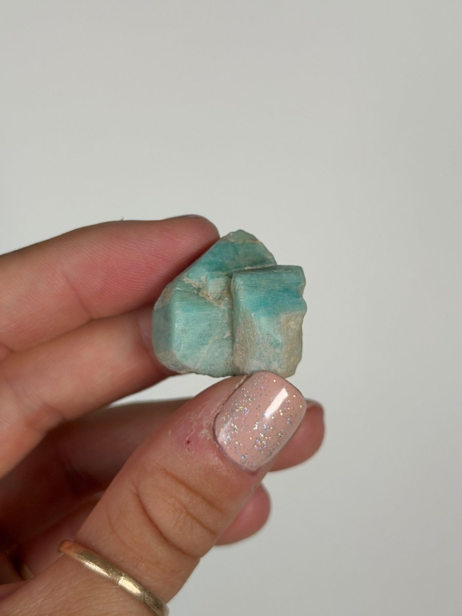 Raw Amazonite Cluster, Colorado Amazonite United States- Haus of Moss and Moon