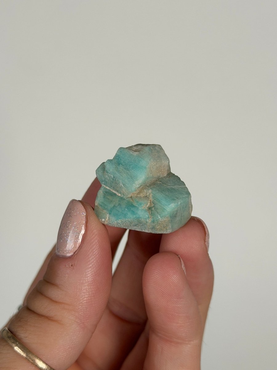 Raw Amazonite Cluster, Colorado Amazonite United States- Haus of Moss and Moon