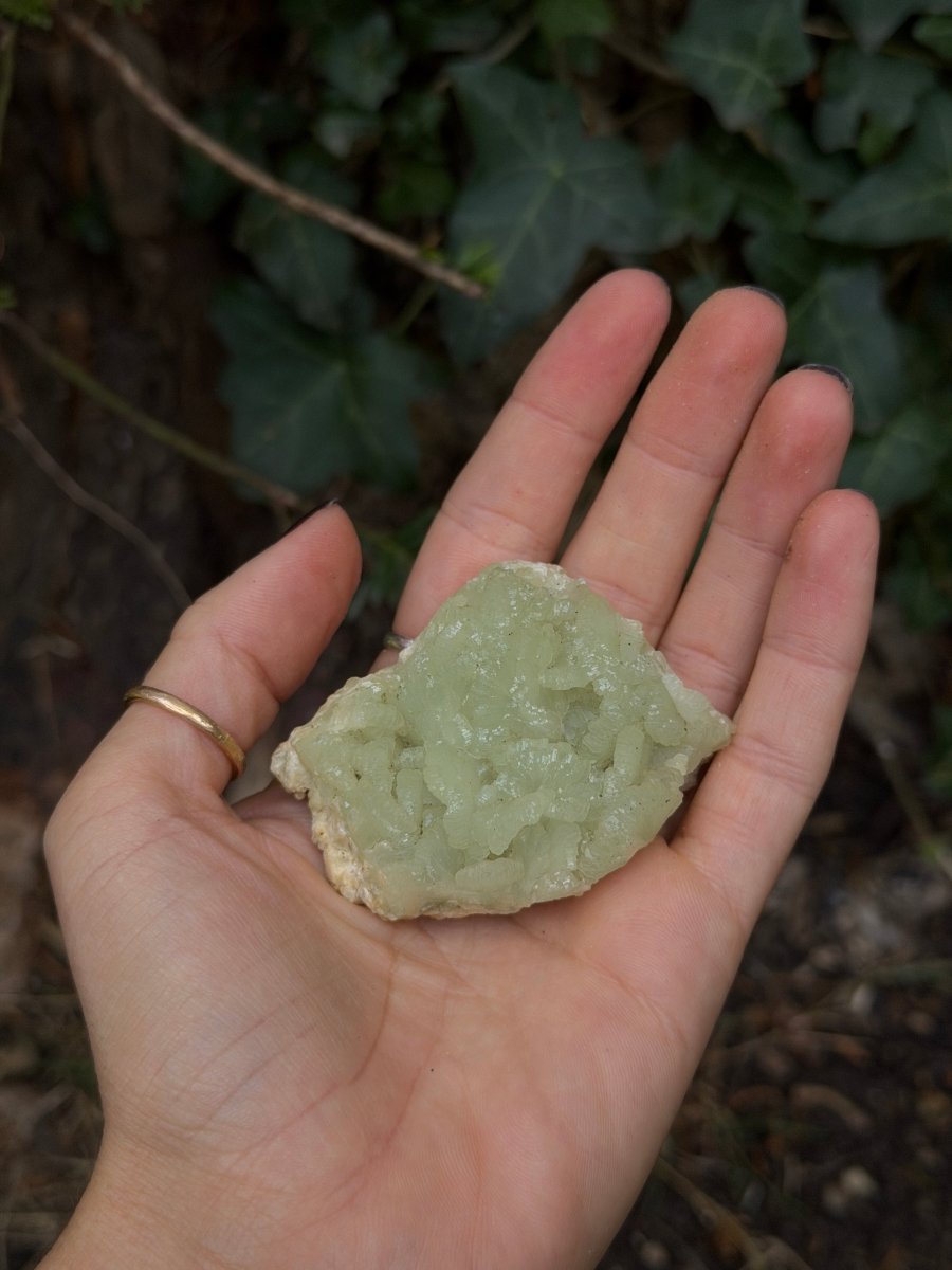 Raw Prehnite, Morocco, O PrehniteMorocco- Haus of Moss and Moon