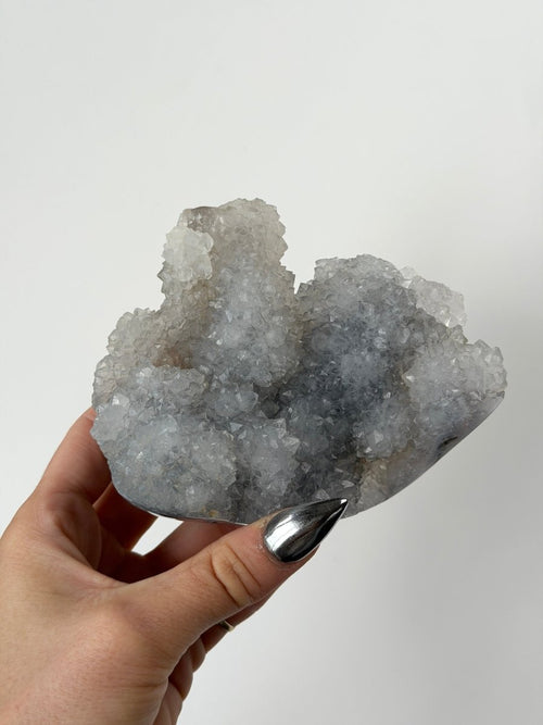 Semi Polished Moss Agate and Druzy stalactitic Quartz Moss Agate India - Haus of Moss and Moon