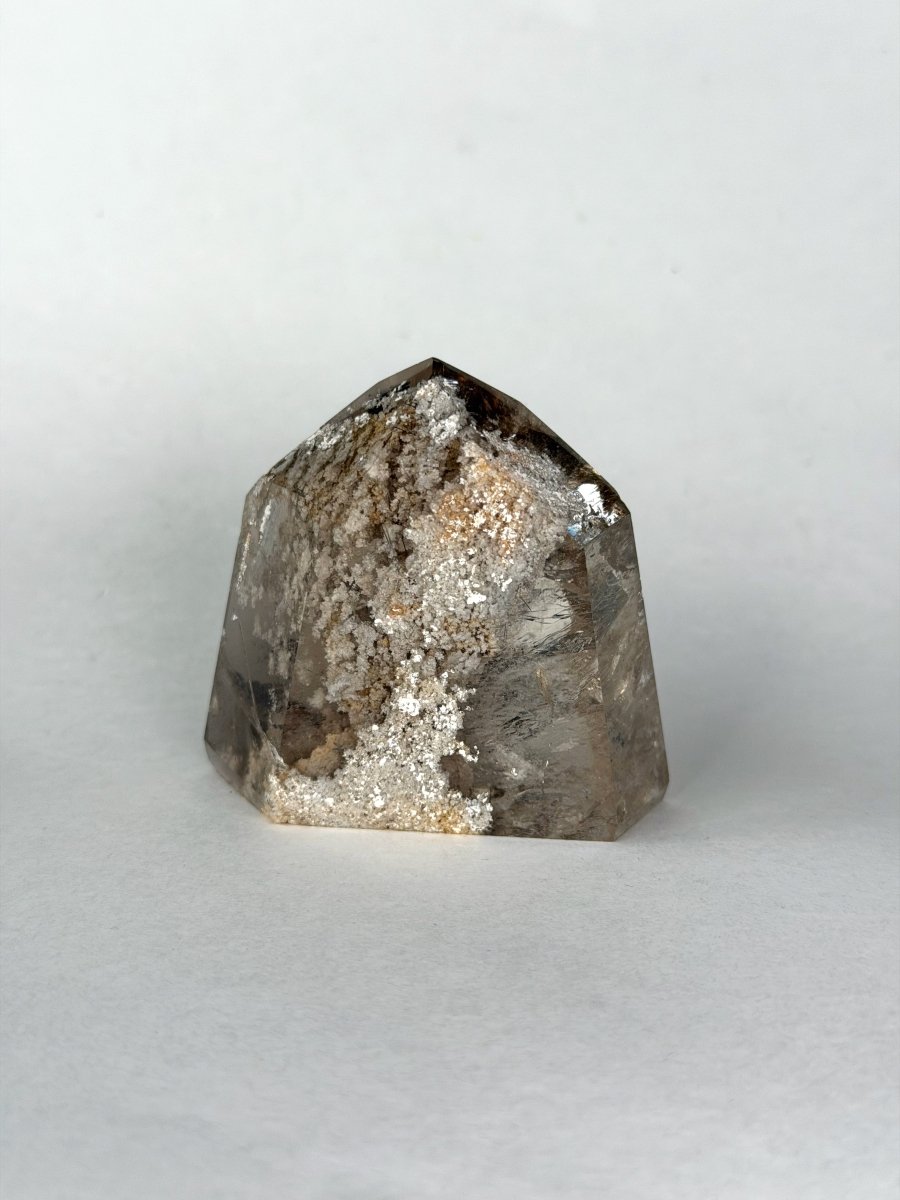 Smoky Garden Quartz Point, Lodalite Inclusions, Brazil Smoky QuartzBrazil - Haus of Moss + Moon