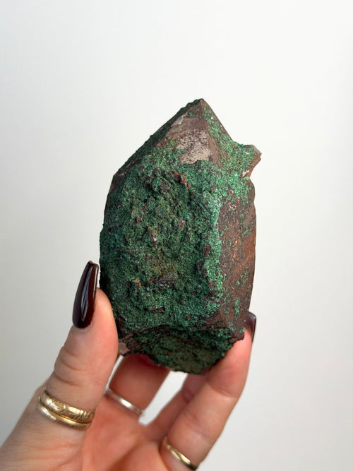 Smoky Quartz with Brochantite, Morocco Smoky Quartz Morocco - Haus of Moss + Moon