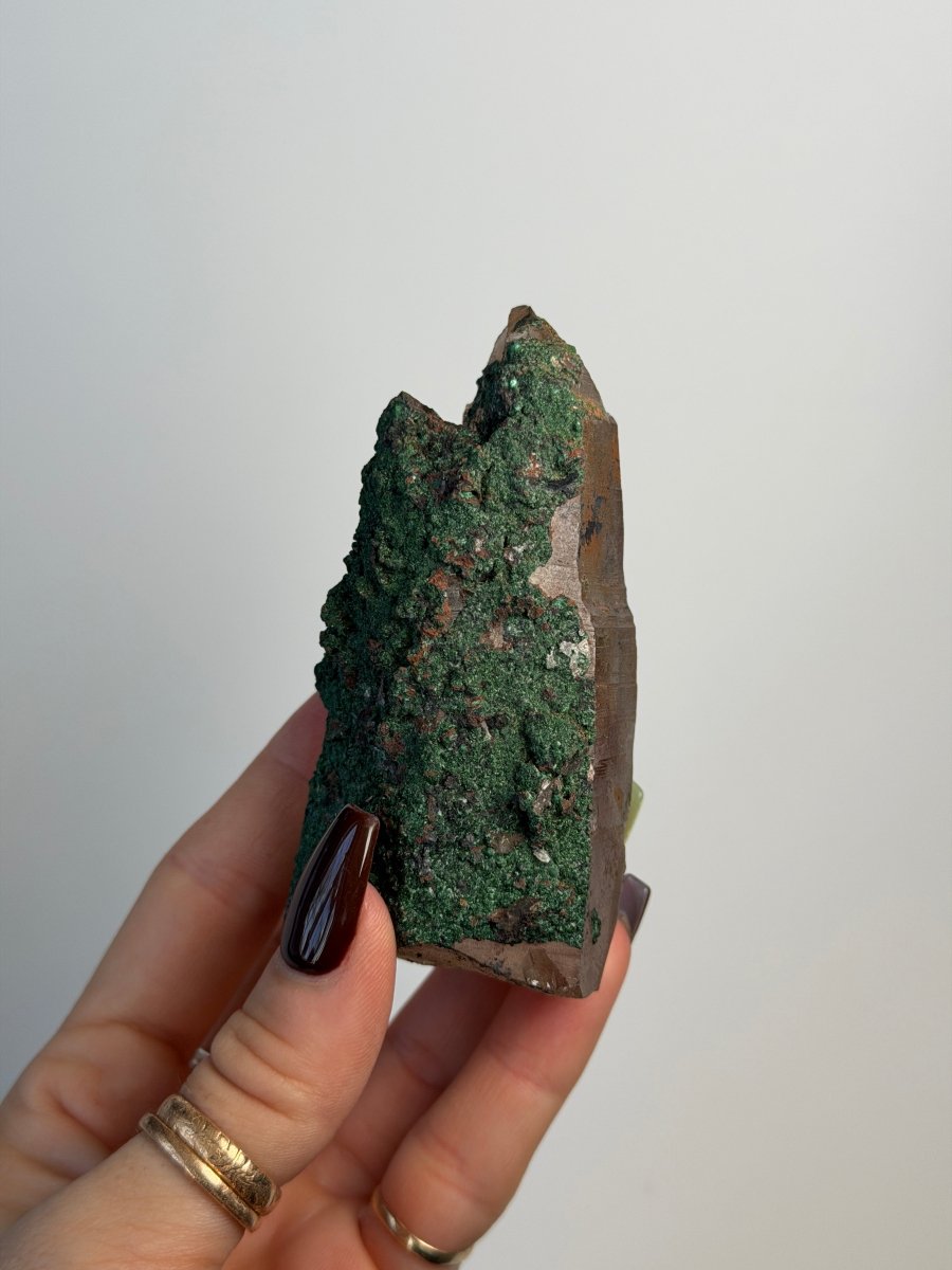Smoky Quartz with Brochantite, Morocco Smoky QuartzMorocco - Haus of Moss + Moon