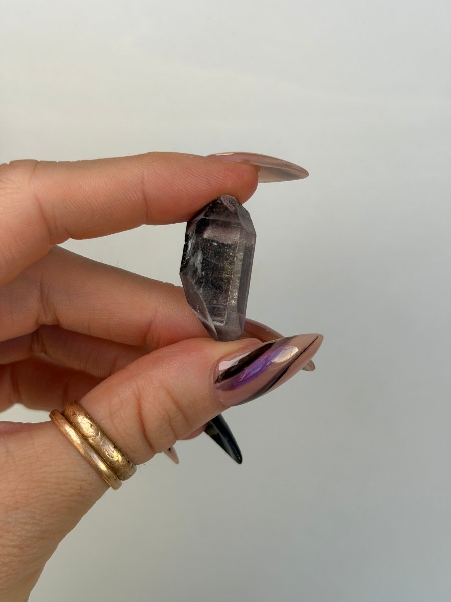 Specular Hematite Laser DT Quartz Point, T21 Hematoid QuartzAfghanistan - Haus of Moss + Moon