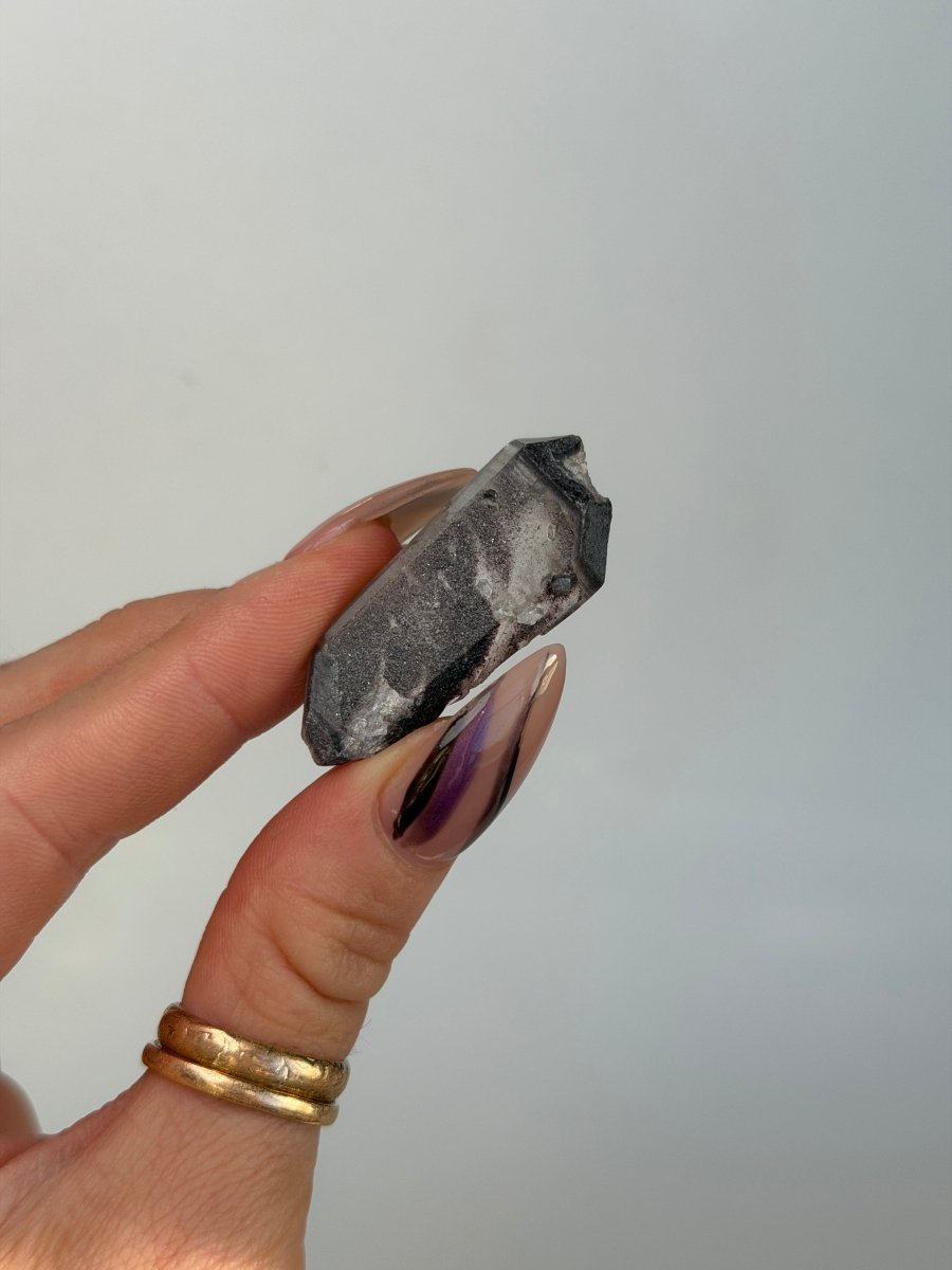 Specular Hematite Laser DT Quartz Point, V Hematoid QuartzAfghanistan - Haus of Moss + Moon