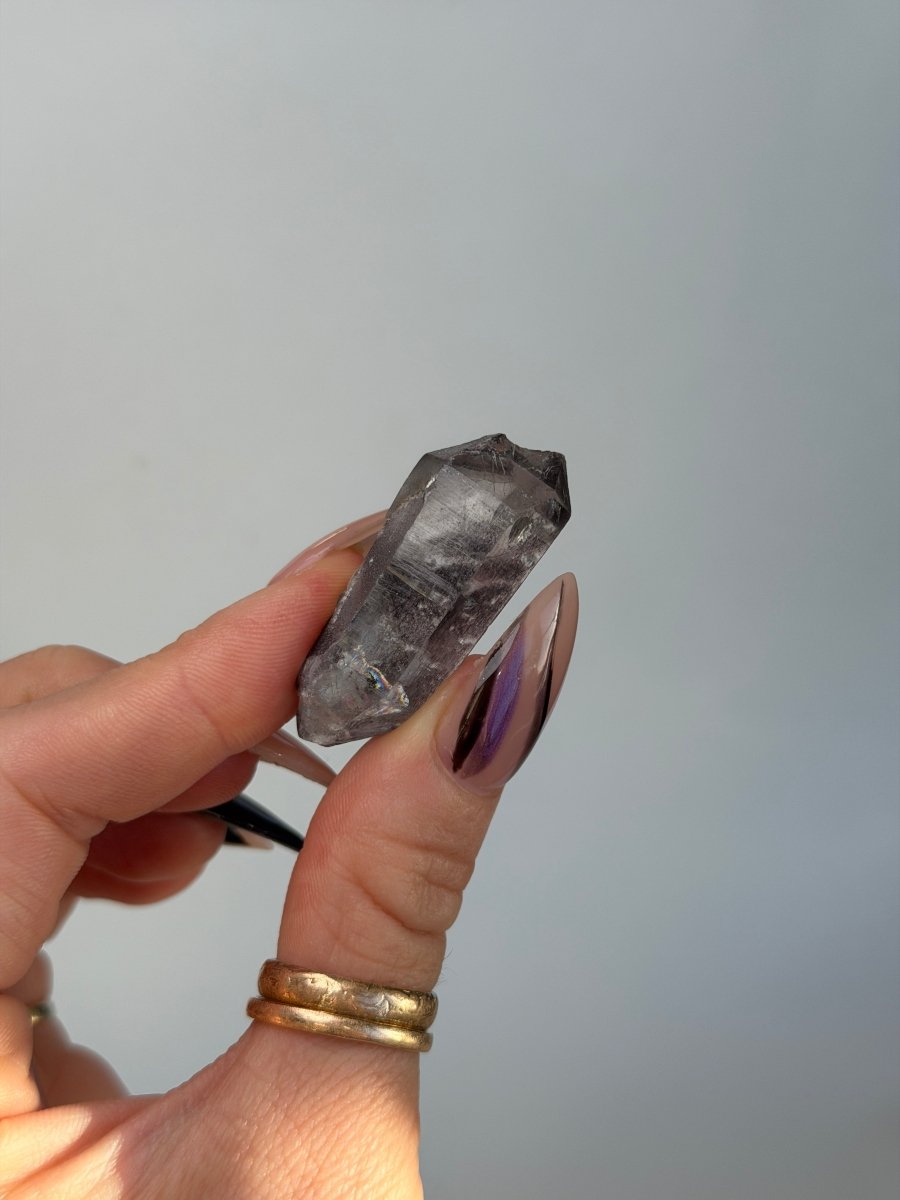 Specular Hematite Laser DT Quartz Point, V Hematoid QuartzAfghanistan - Haus of Moss + Moon